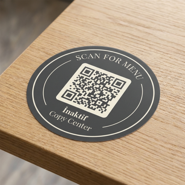 QR Kodlu Sticker Menü